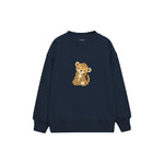 Baby leopard hugging its tail Çocuk Sweatshirt — Lacivert — ön görünüm