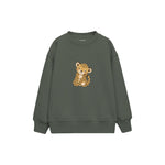 Baby leopard hugging its tail Çocuk Sweatshirt — Antrasit — ön görünüm