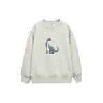 Dusty blue sauropod with a small star Çocuk Sweatshirt — Beyaz — ön görünüm
