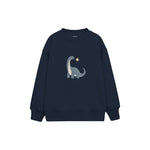 Dusty blue sauropod with a small star Çocuk Sweatshirt — Lacivert — ön görünüm
