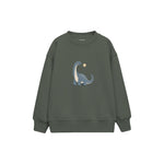 Dusty blue sauropod with a small star Çocuk Sweatshirt — Antrasit — ön görünüm