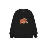 Terracotta triceratops smelling a flower Çocuk Sweatshirt — Siyah — ön görünüm