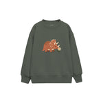 Terracotta triceratops smelling a flower Çocuk Sweatshirt — Antrasit — ön görünüm