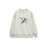 Blue pterodactyl gliding gently Çocuk Sweatshirt — Beyaz — ön görünüm