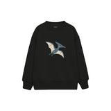 Blue pterodactyl gliding gently Çocuk Sweatshirt — Siyah — ön görünüm