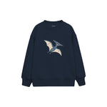 Blue pterodactyl gliding gently Çocuk Sweatshirt — Lacivert — ön görünüm