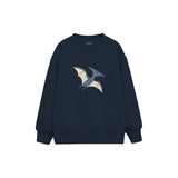 Blue pterodactyl gliding gently Çocuk Sweatshirt — Lacivert — ön görünüm