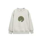 Green ankylosaurus curled up Çocuk Sweatshirt — Beyaz — ön görünüm