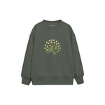 Green ankylosaurus curled up Çocuk Sweatshirt — Antrasit — ön görünüm