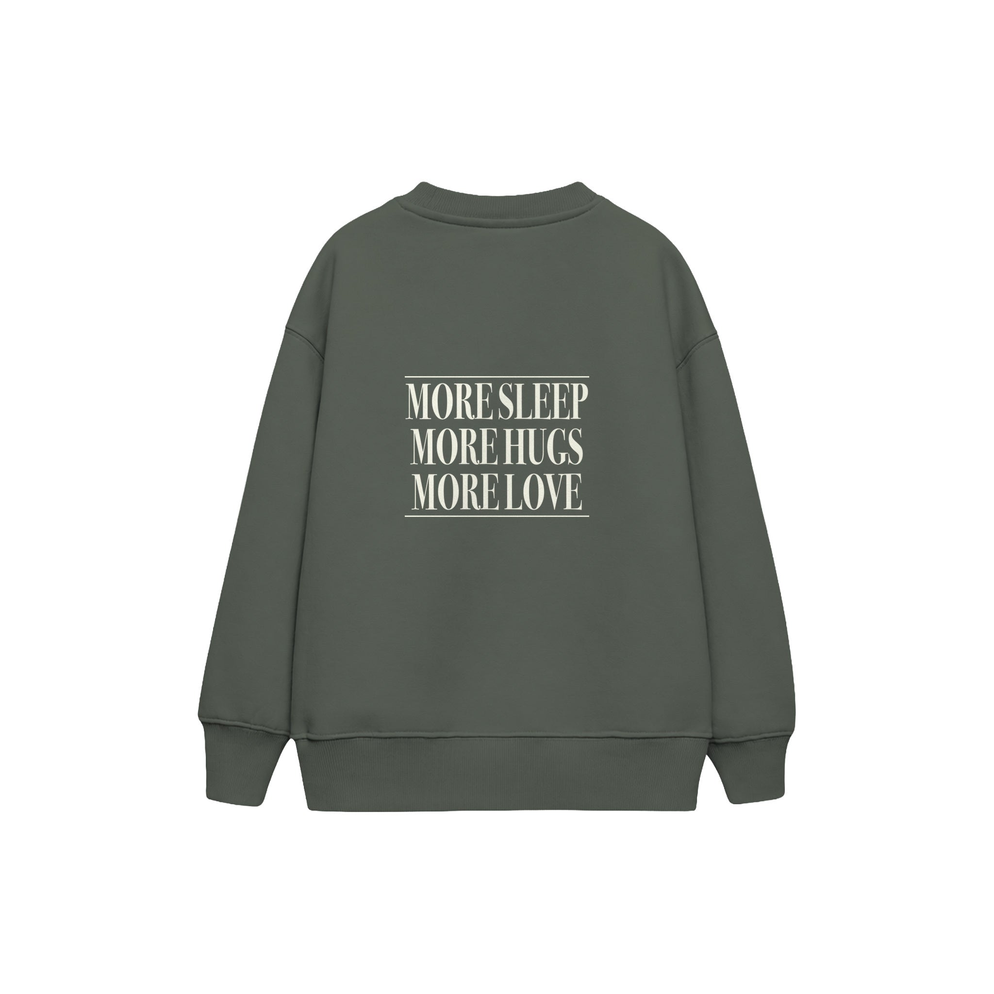More Sleep More Hugs More Love Çocuk Sweatshirt — Antrasit — arka görünüm