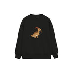 Small parasaurolophus with a berry Çocuk Sweatshirt — Siyah — ön görünüm