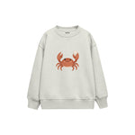 Crab offering a pearl Çocuk Sweatshirt — Beyaz — ön görünüm