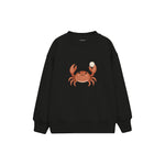 Crab offering a pearl Çocuk Sweatshirt — Siyah — ön görünüm