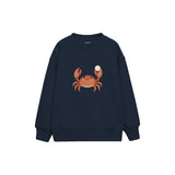 Crab offering a pearl Çocuk Sweatshirt — Lacivert — ön görünüm