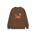 Crab offering a pearl Çocuk Sweatshirt — Kahverengi — ön görünüm