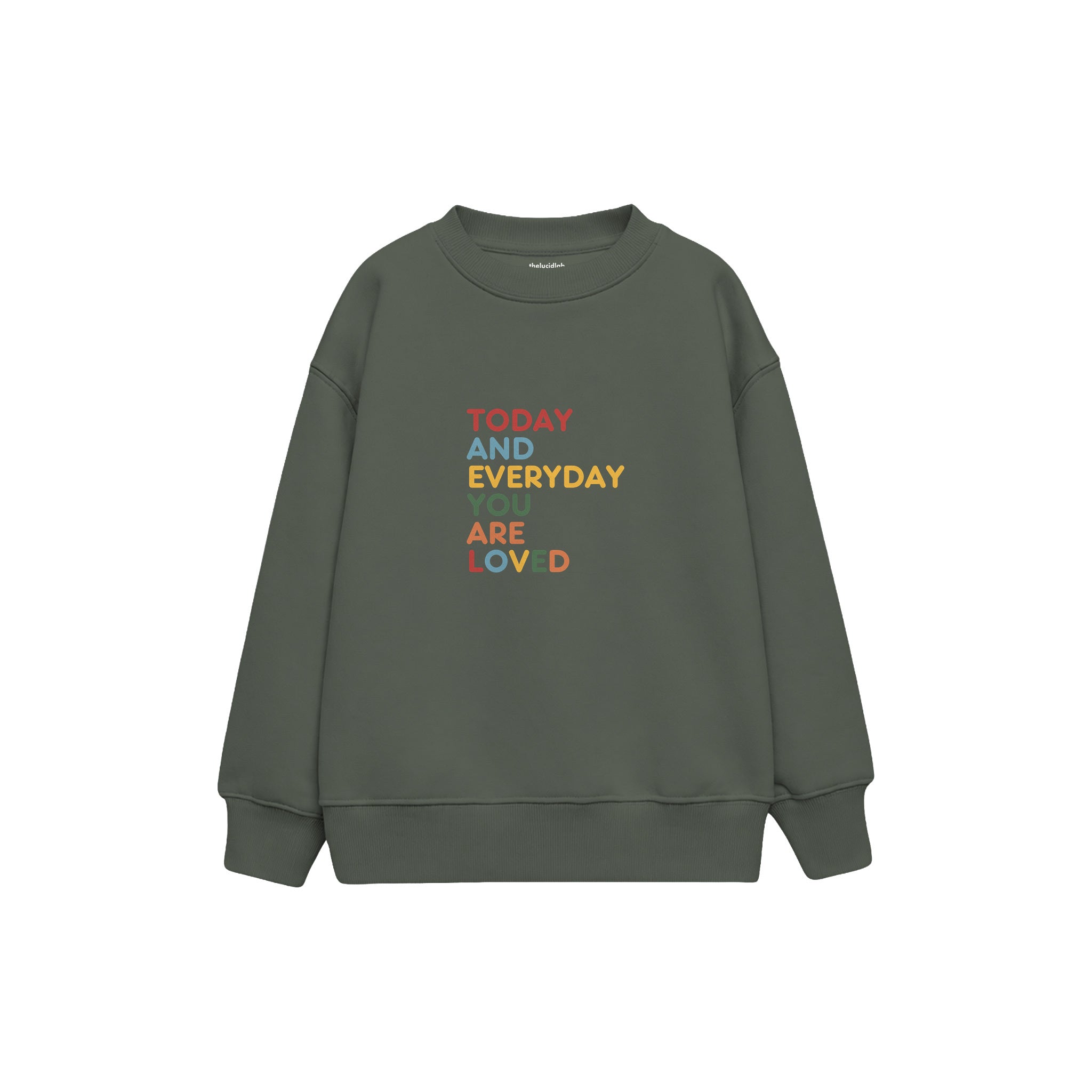 Today You Are Loved Çocuk Sweatshirt — Antrasit — ön görünüm