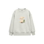 Lamb sitting beside clover Çocuk Sweatshirt — Beyaz — ön görünüm