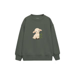 Lamb sitting beside clover Çocuk Sweatshirt — Antrasit — ön görünüm