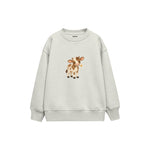 Calf holding a daisy in its mouth Çocuk Sweatshirt — Beyaz — ön görünüm