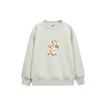 Goat kid nibbling a leaf Çocuk Sweatshirt — Beyaz — ön görünüm