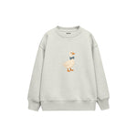 Goose with a blue bow tie Çocuk Sweatshirt — Beyaz — ön görünüm
