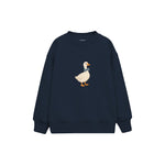 Goose with a blue bow tie Çocuk Sweatshirt — Lacivert — ön görünüm