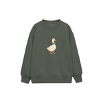 Goose with a blue bow tie Çocuk Sweatshirt — Antrasit — ön görünüm