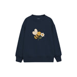 Bee carrying a flower Çocuk Sweatshirt — Lacivert — ön görünüm