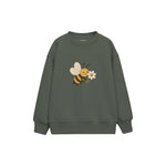 Bee carrying a flower Çocuk Sweatshirt — Antrasit — ön görünüm