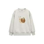 Snail with a tiny flower on shell Çocuk Sweatshirt — Beyaz — ön görünüm