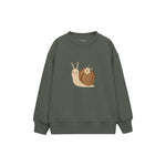 Snail with a tiny flower on shell Çocuk Sweatshirt — Antrasit — ön görünüm