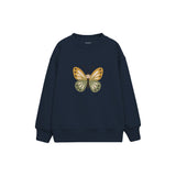 Butterfly with ochre and sage wings Çocuk Sweatshirt — Lacivert — ön görünüm