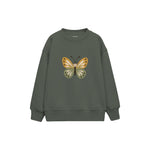 Butterfly with ochre and sage wings Çocuk Sweatshirt — Antrasit — ön görünüm