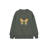 Butterfly with ochre and sage wings Çocuk Sweatshirt — Antrasit — ön görünüm