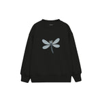 Dragonfly with muted blue wings Çocuk Sweatshirt — Siyah — ön görünüm