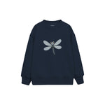 Dragonfly with muted blue wings Çocuk Sweatshirt — Lacivert — ön görünüm