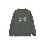 Dragonfly with muted blue wings Çocuk Sweatshirt — Antrasit — ön görünüm