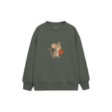 Small mouse carrying a strawberry Çocuk Sweatshirt — Antrasit — ön görünüm