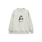 Penguin carrying a pebble Çocuk Sweatshirt — Beyaz — ön görünüm