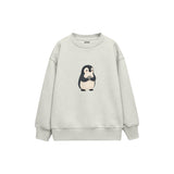 Penguin carrying a pebble Çocuk Sweatshirt — Beyaz — ön görünüm