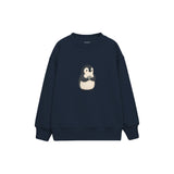 Penguin carrying a pebble Çocuk Sweatshirt — Lacivert — ön görünüm