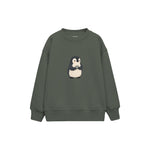 Penguin carrying a pebble Çocuk Sweatshirt — Antrasit — ön görünüm