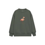 Flamingo balancing on one leg Çocuk Sweatshirt — Antrasit — ön görünüm