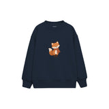 Fox in a rust scarf Çocuk Sweatshirt — Lacivert — ön görünüm
