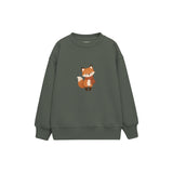 Fox in a rust scarf Çocuk Sweatshirt — Antrasit — ön görünüm