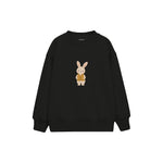 Rabbit in a mustard knitted vest Çocuk Sweatshirt — Siyah — ön görünüm
