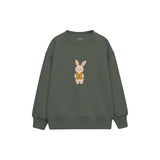 Rabbit in a mustard knitted vest Çocuk Sweatshirt — Antrasit — ön görünüm