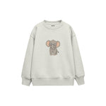 Elephant wearing soft round glasses Çocuk Sweatshirt — Beyaz — ön görünüm
