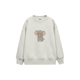 Elephant wearing soft round glasses Çocuk Sweatshirt — Beyaz — ön görünüm