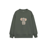 Elephant wearing soft round glasses Çocuk Sweatshirt — Antrasit — ön görünüm